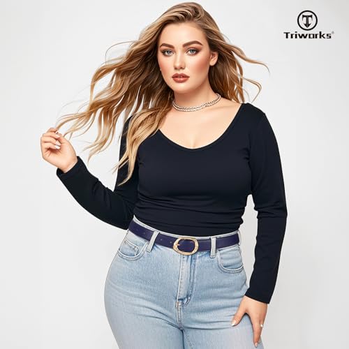 Image of TRIWORKS 2 Pack Leather Belts for Women Fashion Waist Belt with Liquid Shapes Women Belt for Jeans Pants Dresses