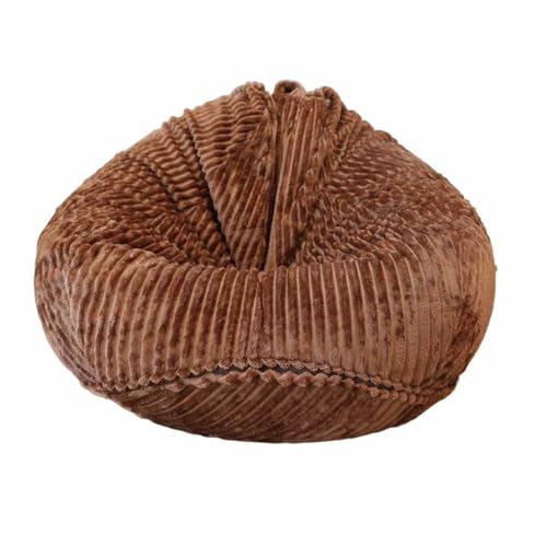 Soft Bean Bag Chair Cover No filler Sofa Cover Storage Bean Bag Cover Organizing Children Plush Toys (Coffee 5 feet-47.3*47.3*31.5)