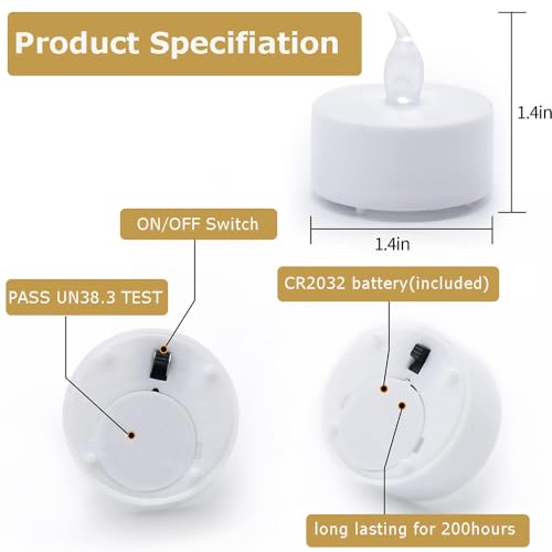 Image of 12 PCS Warm White Flickering Tea Light Candles with Timer