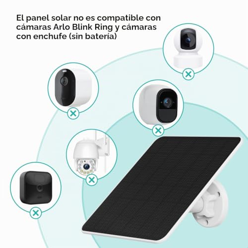 Panel solar para cámara de seguridad recargable con alimentación continua de 6W 3