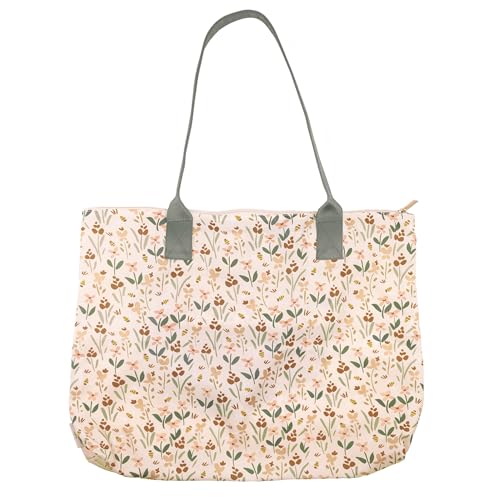 Steel Mill Gifts Cute Foldable Tote Bag for Women with Zipper & Pocket Pouch, Stylish Book Bag, For Work, Groceries, and Fashion, Busy Bee3