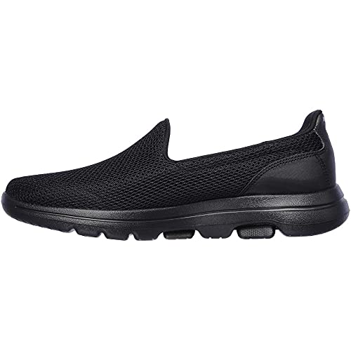 Skechers Women's GO Walk 5 Slip On Trainers, Black Textile Trim, 8 UK Wide