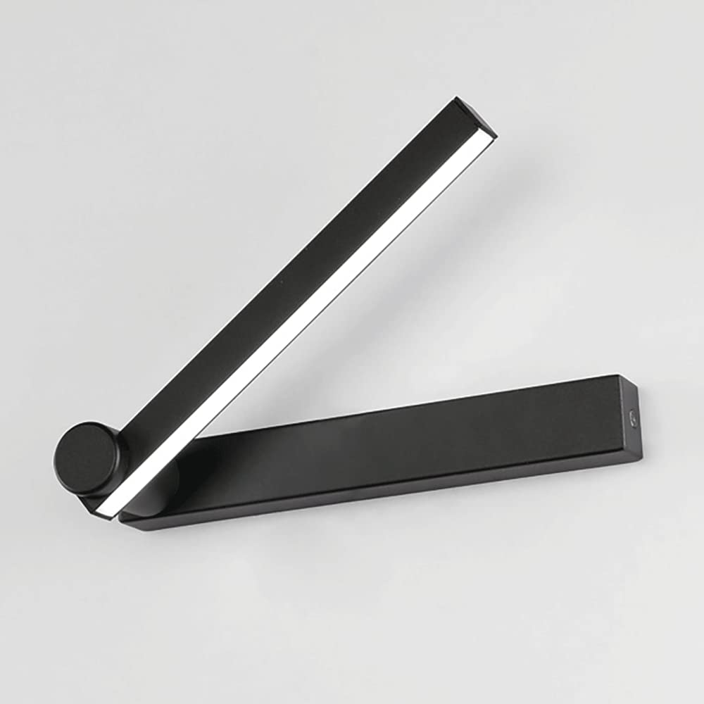 Aplique de pared ajustable de diseño lineal minimalista en metal negro y acrílico