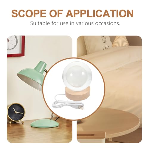 Lámpara de noche SUPVOX esfera 8cm con base de madera miniatura 7