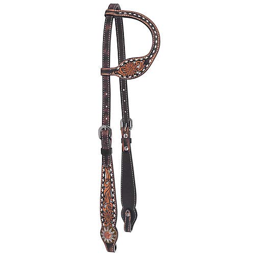 Circle Y White Daisy Filigree One Ear Headstall #TOP14