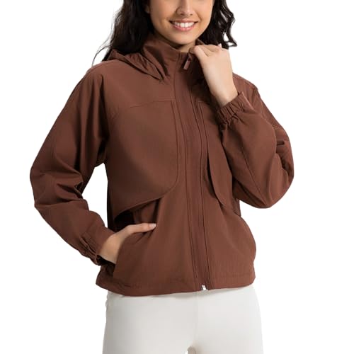 altiland Cropped Softshell Lined Rain Jacket for Women, Breathable