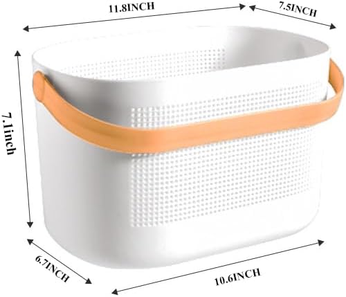 Miniatura 3 de Organizador de baño de plástico, organizador de ducha duro portátil con asa para dormitorio, baño, herramienta, jardín, cocina, suministros de