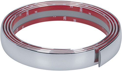 Baguette chromée Autostyle 2,45 m x 35 mm bande adhésive décorative voiture et jonc de protection 13959