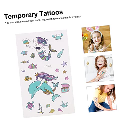 CAXUSD 15 Folhas Adesivos De Tatuagem Infantil Adesivos De Animais Do Oceano Adesivos De Desenhos An