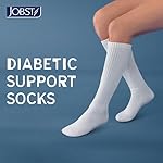 JOBST SensiFoot Diabetic Compression Socks for Men and Women 8-15 mmHg with Seamless Toe and Moisture Management - Extra Padding in Toe, Foot, and Heel Area - Knee High - Closed Toe - White, Large - Image 5