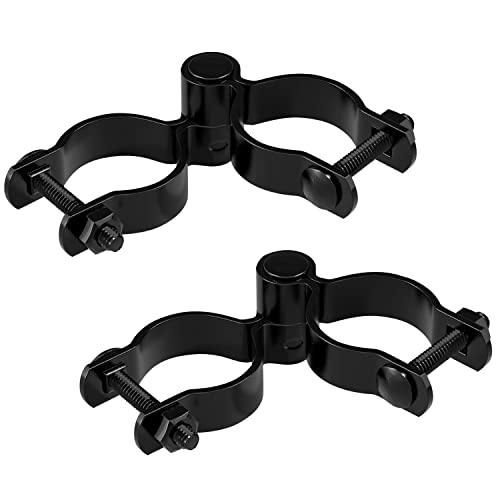 Image of VIVIDA 1-3 /8 inch Chain Link Gate Hinge Kit, Black Fence Pipe Gate Hinge, 2 Set