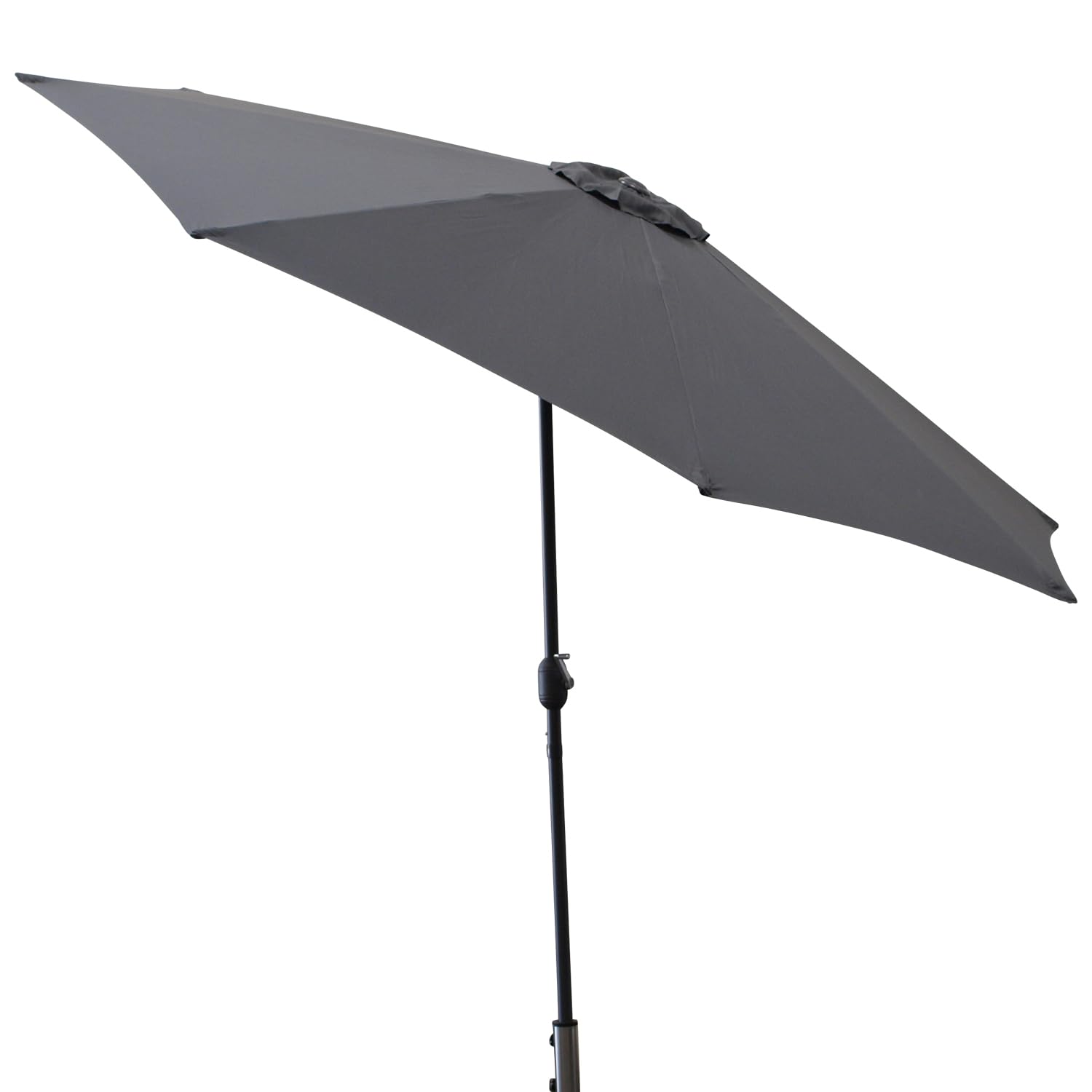 DEGAMO Marktschirm 300cm mit Kurbel grau, knickbar, Material Bezug 100% Polyester, Metall, Gewicht 6kg