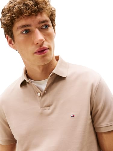 Image of Tommy Hilfiger Men's Short Sleeve Polo Shirts in Regular Fit With Stretch and Organic Pique Cotton