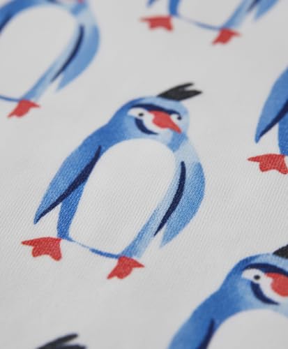 Image of ANTHRILO Penguin Print Girls Long Sleeve Pyjama Set - White | 8-9 Years
