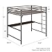 DHP 4308429 Miles Full Desk, Silver Metal Loft Bed