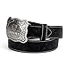 ARIAT Men's Floral Embossed Leather Belt with Antiqued Silver Buckle, Black, 34