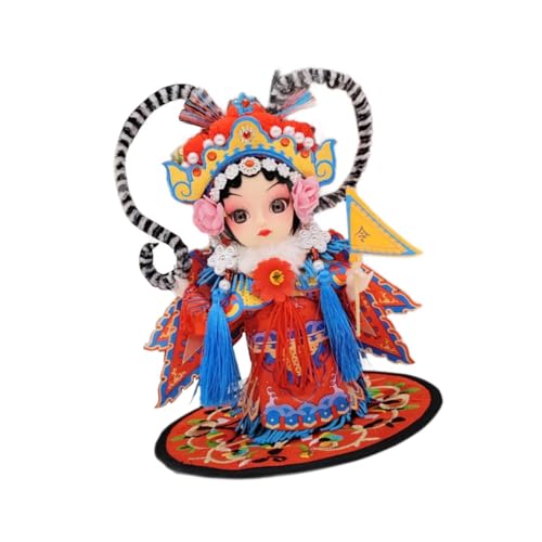 Poupée Mu Guiying Opéra de Pékin 5 pouces avec artisanat fin pour décoration