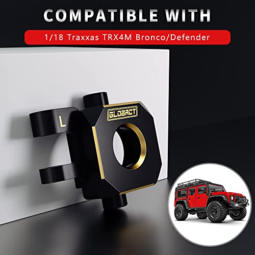 Globact Black Brass Front Steering Blocks Knuckle 21G Counterweight For 1/18 Trx4M Upgrade Accessories (2Pcs) #TOP1