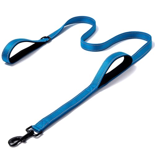 Eyeleaf Guinzaglio per Cani 1,8 Metri Riflettente e Forte con Doppio Manico Imbottite Resistente Nylon Guinzaglio per Cani Taglia Grande Media Blu