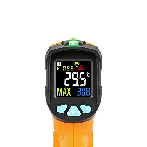 Infrared Thermometer AIDBUCKS AD6530B Digital Laser Non Contact Cooking IR Temperature Gun -58°F to 1472°F with Color Display 12 Points Aperture for Kitchen Food Meat BBQ Automotive and Industrial