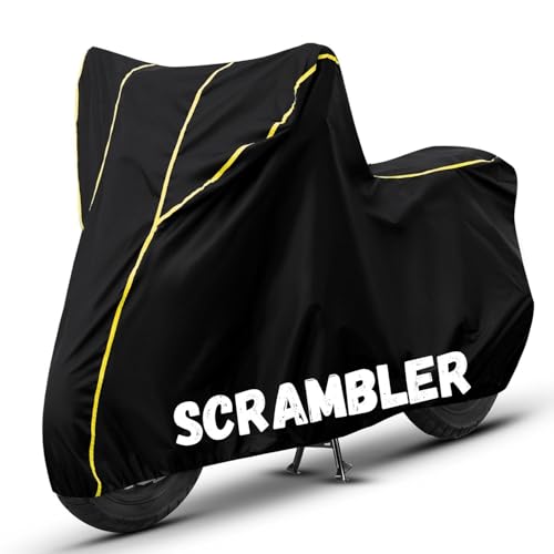 Image of Bike Cover for Scrambler 100% Waterproof, Dustproof & Scratch Resistant| Fully Bottom Elastic UV Resistant Heavy Duty Body Cover | All Weather Outdoor Use