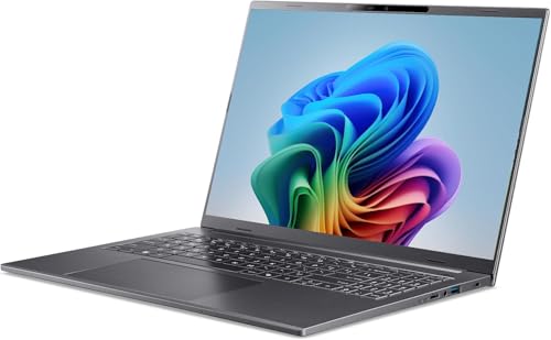 Image of Acer Aspire 16 AI Copilot Plus Laptop A16-52MT-9520 32GB RAM 1TB SSD | 16in WUXGA IPS touchscreen, up to 5.1GHz, Intel Arc 140V graphics, WiFi 7, Steel Gray