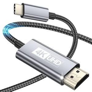 Gulemfy USB C auf HDMI Kabel 2M, Type C auf HDMI Ultra High Speed Kabel 4K UHD Kabel (Thunderbolt 4/3 kompatibel) Kompatibel mit MacBook Pro/Air, Galaxy S23/S22/S21, Note 20, Surface Pro (2M)
