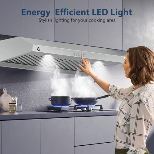 GarveeTech Under Cabinet Range Hood 30 in, 400 CFM Range Hood for Duct/Ductless Convertible, Stainless Steel Kitchen Vent Hood with 3 Speed Exhaust Fan and Two Bright LED Lights by GarveeTech - Image 5