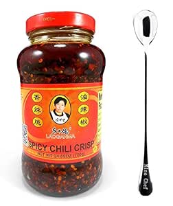 Lao Gan Ma Spicy Chili Crisp Hot Sauce - 24.69 oz (700 g) with Free NineChef Spoon