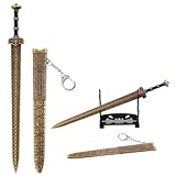 Yuanchu Ancient Sword Letter Opener with Sheath and Display Stand, Decorative Vintage Letter Opener Sword Mail Open Tool Envelope Slitter Zincalloy Blade