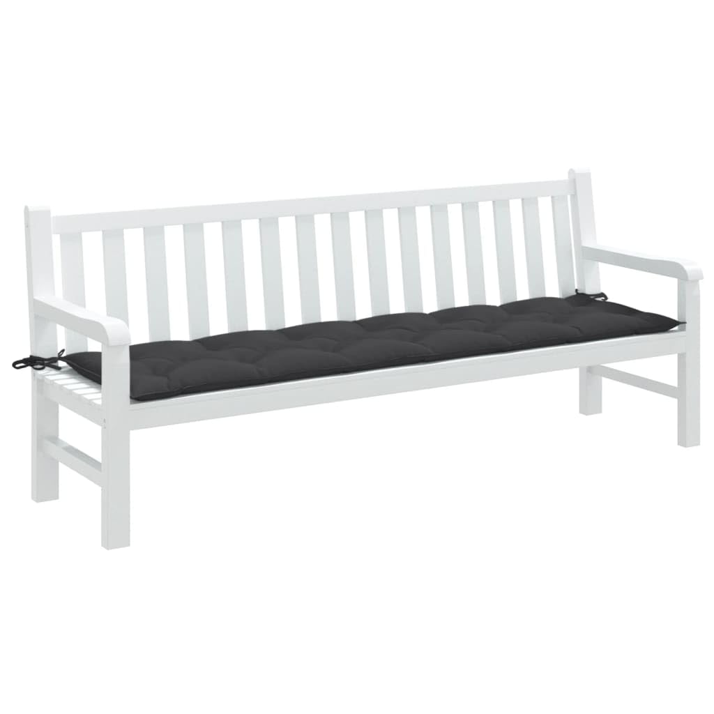 Coussin pour banc de jardin anthracite 200x50x7 cm en tissu polyester