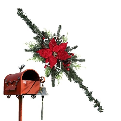 Swag de Noël pour boîte aux lettres avec lumière LED étanche - 2