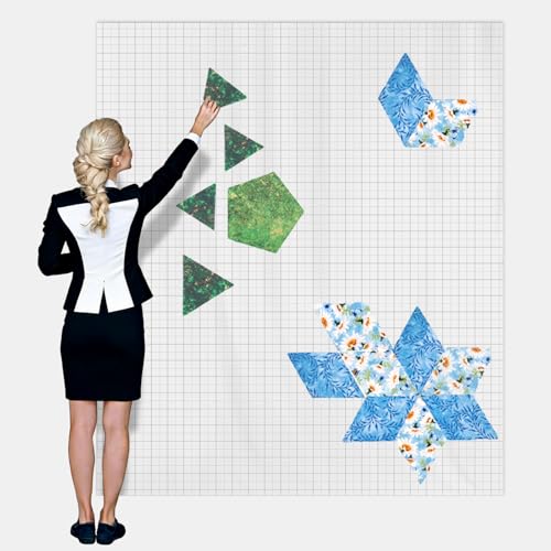 CroBlissful Quilt Design Wall 72 x 60 Inch Quilt Wall Design Board for Quilting Quilters with 2 Inch grid lines Portable Sewing Block Projects Fabric Supplies Holding Craft Display (Flannel)