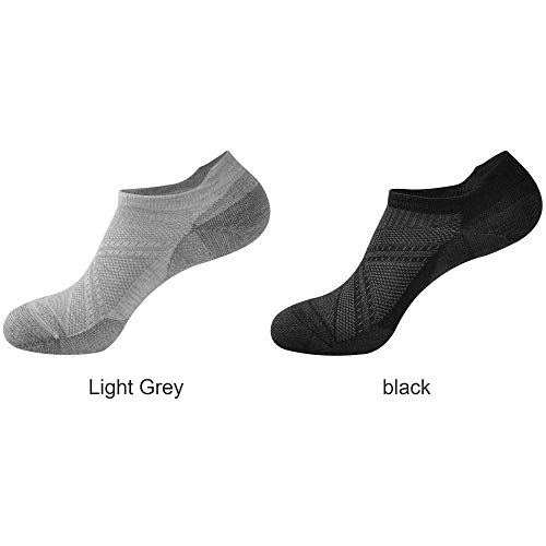 Ecoey Ultimate No Show Merino Wool Performance Athletic Running Socks For Men And Women (Black 4P, 10-13) #TOP4