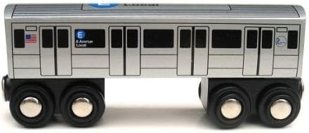 MUNI PALS Munipals New York City Subway Wooden Railway (B Division) E Train/8 Avenue LocalโChild Safe and d Wood Toy Train