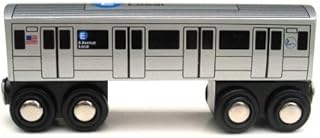 MUNI PALS Munipals New York City Subway Wooden Railway (B Division) E Train/8 Avenue Local–Child Safe and Tested Wood Toy Train