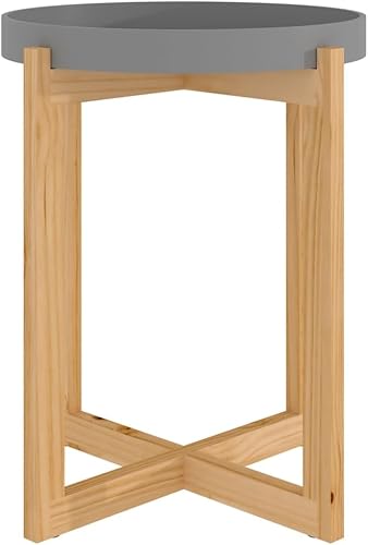 Miniatura 3 de KTHLBRH Mesa auxiliar, muebles de sala de estar, mesa central de madera adecuada para el hogar y la oficina, sala de estar, color gris, 16.1 x 16.1