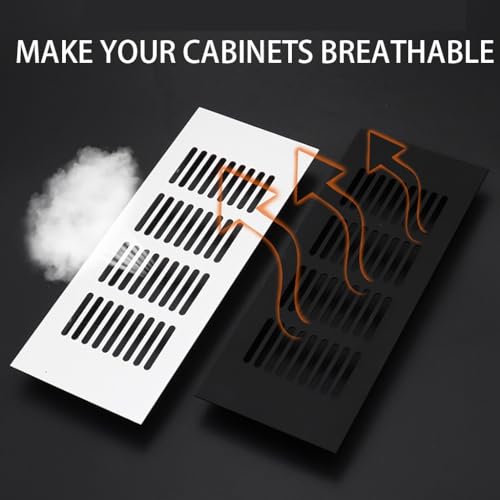 Grilles d'aération pour placards noires 80x150 mm couvercle ventilation interne - 4