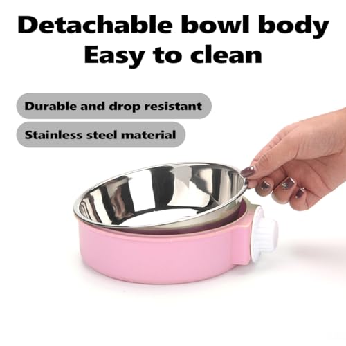 Dog Bowls, Crate Water Bowl, 2-in-1 Dog Cage Hanging Bowls Removable Cage Water Bowls for Puppies, Cats and Other Small Animals (Blue) - Image 2