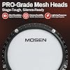 MOSEN Electric Drum Set, Quiet Mesh Drum Pads, Dual-Zone Snare, 195+ Sounds, Phone Holder, Sticks, Headphones, USB MIDI, 2 Pedals, 25 Electronic Drums Kit for Beginner, MED-X3S