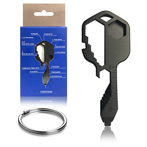 Outil Multifonction Flocon de 24 en 1，Clé à Flocon de En Acier Inoxydable, Clé Tournevis Ouvre-Bouteille Clé Allen, pour les Voyages en Plein Air Camping Adventure Daily Tool(Noir)