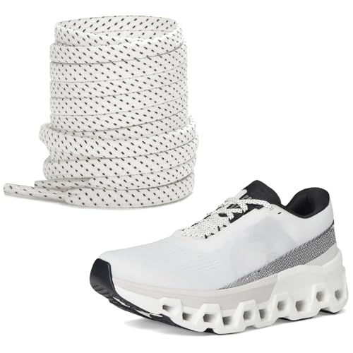 NDTEZUGT 7mm �C�Ђ� ON Cloudmonster �X�j�[�J�[�p �_�u���|���G�X�e�� �t���b�g �A�X���`�b�N �����j���O�V���[���[�X �����p�X�g�����O, �N���[��+�u���b�N�h�b�g�B, 47"/120cm