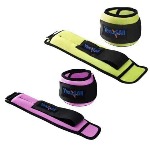 Yes4All Combo Wrist and Ankle Weights (0.7kg + 1.4 kg) with Adjustable Strap - for Jogging, Gymnastics, Aerobics