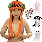 [LIVRER] ハロウィン 帽子 かぼちゃ 着ぐるみ キャップ ぴこぴこ 耳が動く アニマルハット 動物 かぶり物 被り物 おもしろい 変装 仮装 グッズ 秋冬 防寒 防風 大人 子供 かわいい 人気 クリスマス 誕生日 プレゼント (オレンジ) [並行輸入品]