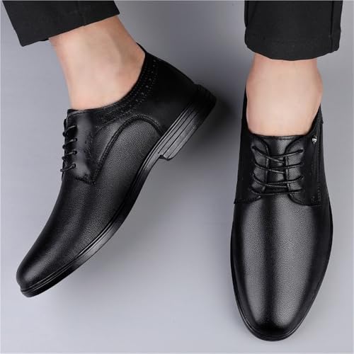 Men's Lace up Dress Shoes Round Toe First Layer Leather Flat Comfortable Slip Formal Business Casual Work Summer Shoes2