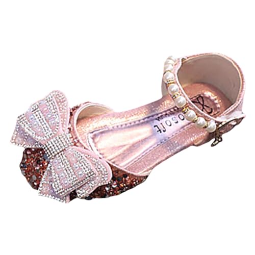 IWIHMIV Dress Shoes for Little Girls Princess Sequin Flat Leather Shoes Dress Shoes Princess Dress Up Shoes for Toddlers