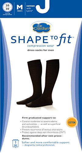 Dr. Comfort Men's Cotton Dress Graduated Compression Knee-High Sock, 20-30 mmHg, Khaki, Medium2