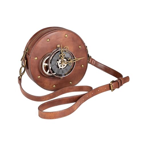 Sac bandoulière steampunk d'exception aux détails humanisés et finitions punk chic
