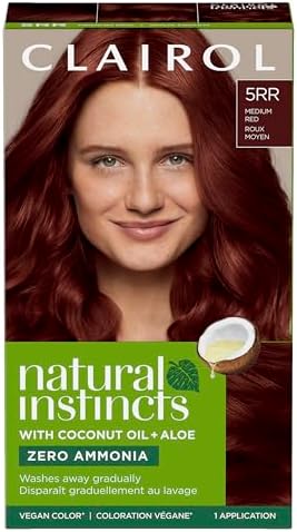 Clairol Natural Instincts Demi-Permanent Hair Dye, 5RR Medium Red Hair Color, Pack of 1