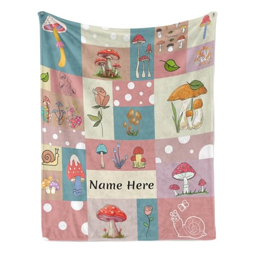 Petite couverture champignon avec prénom, idée cadeau unique - 2